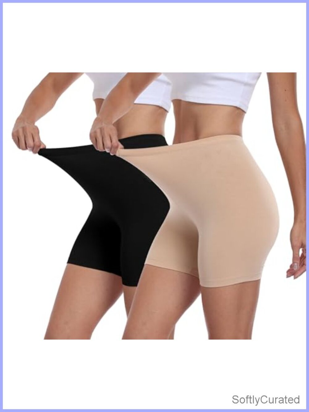 2 Pack Seamless Slip Shorts Under Dress Anti Chafing Short Leggings